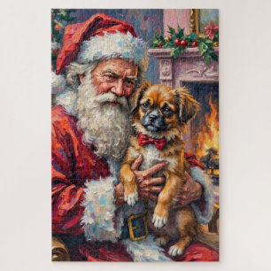 Santa Claus hält japanische Chin-Weihnachtskunst