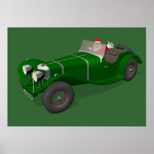 Santa Claus Happy Jaguar SS 90 Treiber Poster