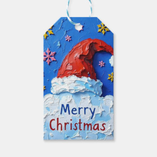 Santa Claus hat auf Weihnachtswolke Geschenkanhänger