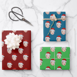 Santa Claus Hat Face Geschenkwrap, benutzerdefinie Geschenkpapier Set