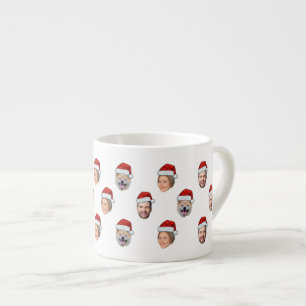 Santa Claus Hat Gesicht 3 Fotos Weihnachtsgeschenk Espressotasse