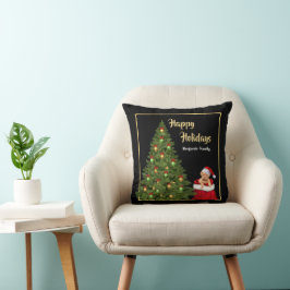 Santa Claus Hat Puppy Christmas personalisieren Kissen