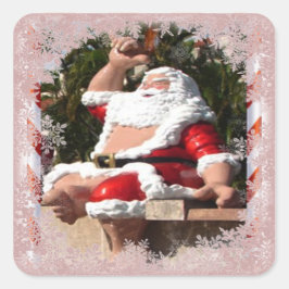 Santa Claus Hawaii Quadratischer Aufkleber