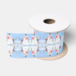 Santa Claus Helper Gebäude Ein Alberner Schneemann Satinband