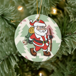 Santa Claus hiker Keramik Ornament