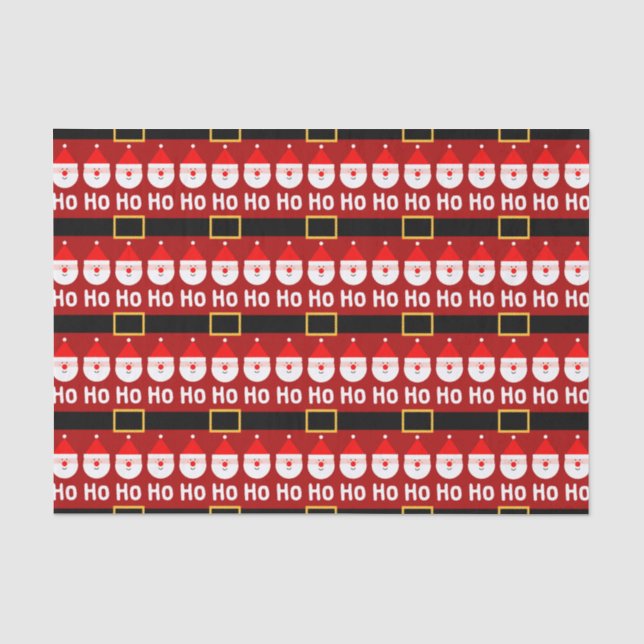 Santa Claus Ho Ho Ho Pattern Seidenpapier (Vorderseite)