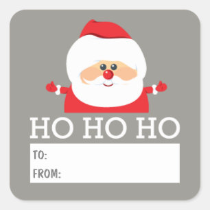 Santa Claus HO HO HO Quadratischer Aufkleber