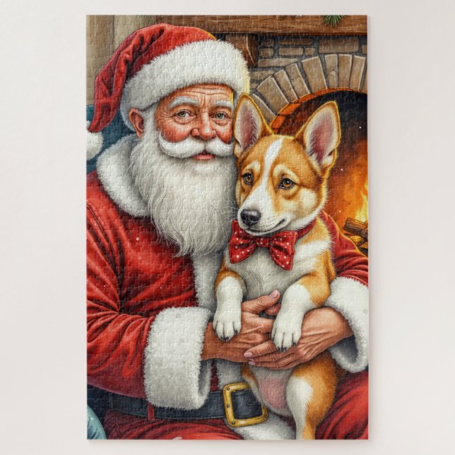 Santa Claus Holding Australian Cattle Christmas (Vertikal)