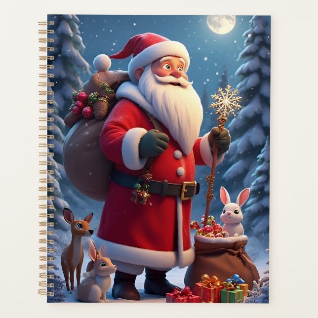 Santa Claus Holding Snowflake Planer (Vorderseite)