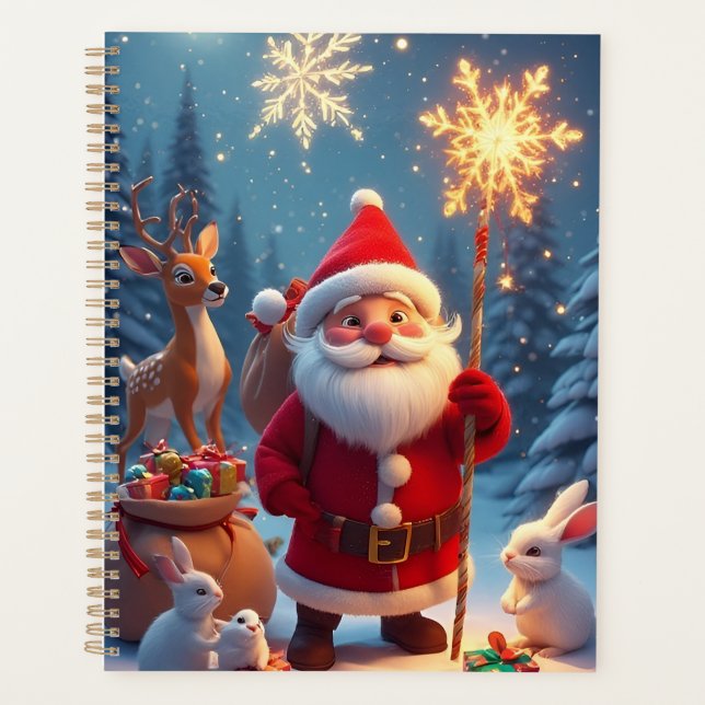 Santa Claus Holding Snowflake Planer (Vorderseite)