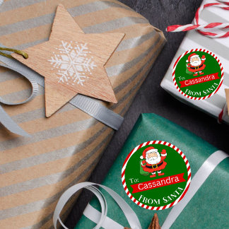 Santa Claus Holiday Runde Geschenk Siegel Runder Aufkleber