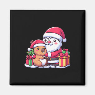 Santa Claus Hugging Niedlich Capybara Weihnachts M Magnet