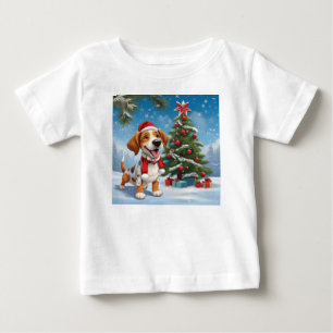 Santa-Claus-Hund-Toddlershirt Baby T-shirt