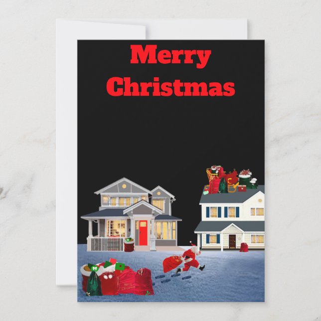 Santa Claus Hustle Card Einladung (Vorderseite)
