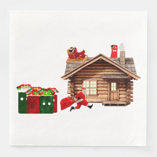 Santa Claus Hustle Dinner Napkins Serviette (Vorderseite)
