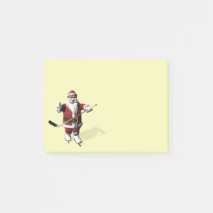 Santa Claus Ice Hockey Player Post-it Klebezettel