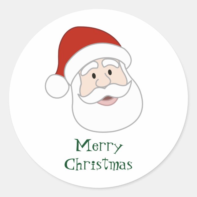 Santa Claus Illustration & Text Runder Aufkleber (Vorderseite)