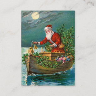 Santa Claus im Boot Visitenkarte