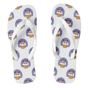 Santa Claus im Schornstein, Schnee, Weihnachten, N Flip Flops