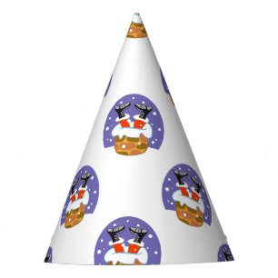 Santa Claus im Schornstein, Schnee, Weihnachten, N Partyhütchen