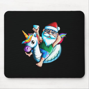 Santa Claus im Urlaub Pool Weihnachten im Sommer Mousepad