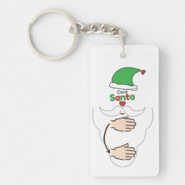 Santa Claus in American Sign Language Schlüsselanhänger
