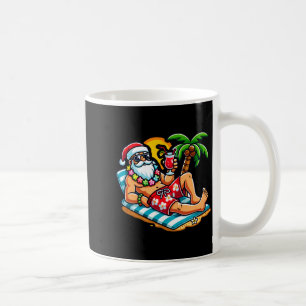 Santa Claus in Badehose Sommer Weihnachten Strandp Kaffeetasse