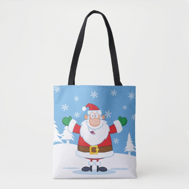 Santa Claus in Snowy Winter Scene Tasche (Vorderseite)
