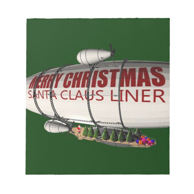 Santa Claus in Zeppelin Notizblock (Vorderseite)