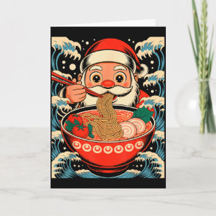 Santa Claus isst Ramen-Nudeln japanischer Weihnach Karte
