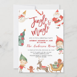 Santa Claus Jingel & Mingle Christmas Party Invit Einladung
