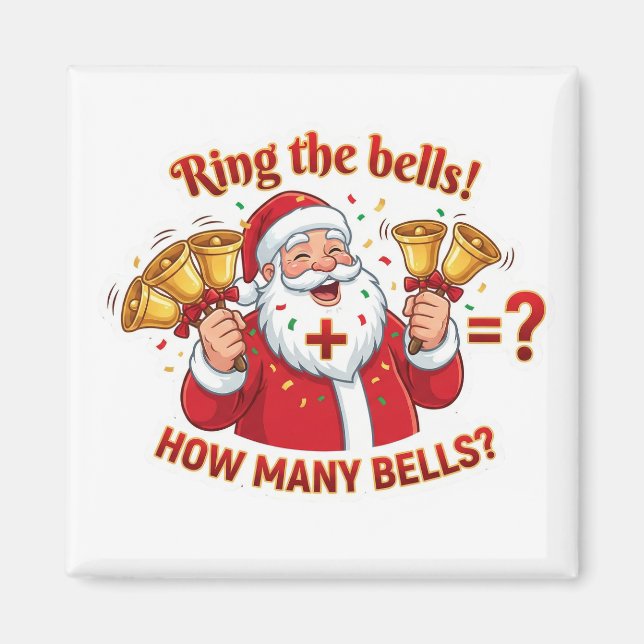 Santa Claus Jingle Bells Addition Math Game Magnet (Vorne)