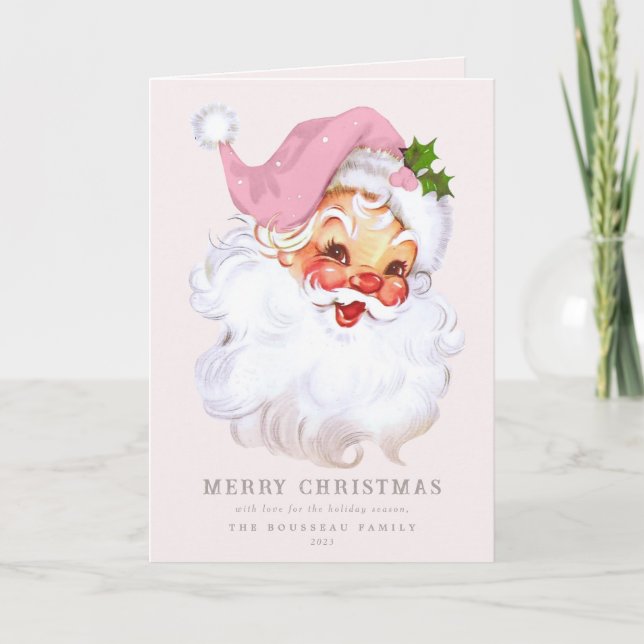 Santa Claus Jolly Carte de vacances famille/entrep (Devant)
