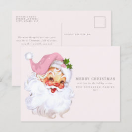 Santa Claus Jolly Retro Holiday Feiertagspostkarte