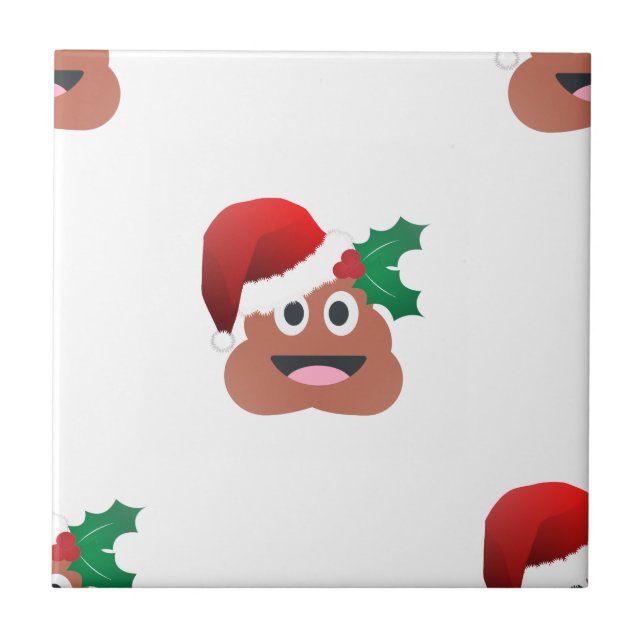 santa claus kackte emoji fliese (Vorderseite)