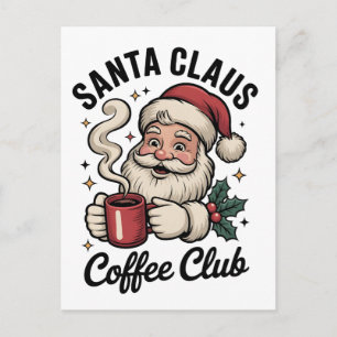Santa Claus Kaffeeclub Koffein Weihnachten Postkarte