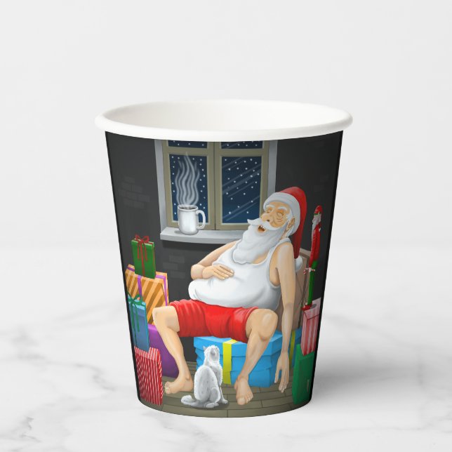 Santa Claus Kaffeezeit Pappbecher (Vorderseite)