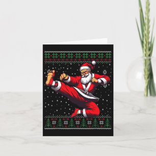 Santa Claus Karate Martial Arts Ugly Christmas Swe Karte