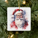 Santa Claus Keramikornament<br><div class="desc">Watercolor Design Der Mensch und die Weintrauben</div>