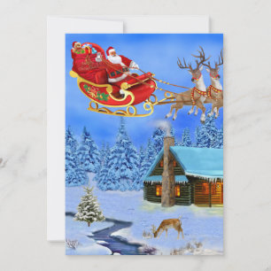 SANTA CLAUS KOMMT FEIERTAGSKARTE