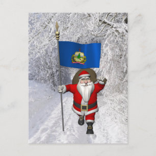 Santa Claus kommt nach Vermont Feiertagspostkarte