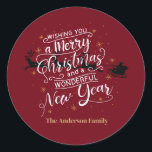 Santa Claus kommt Runder Aufkleber<br><div class="desc">Santa Claus kommt auf Classic Round Sticker</div>