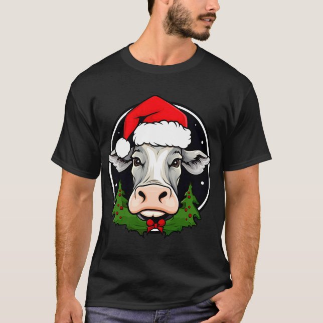 Santa Claus Kuh T-Shirt (Vorderseite)