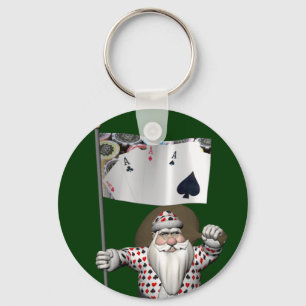Santa Claus Lieben Poker spielen Schlüsselanhänger