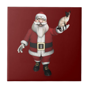 Santa Claus Lieben Siam Katzen Fliese