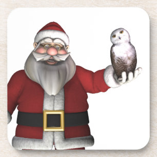 Santa Claus Lieben Snowy Owl Untersetzer