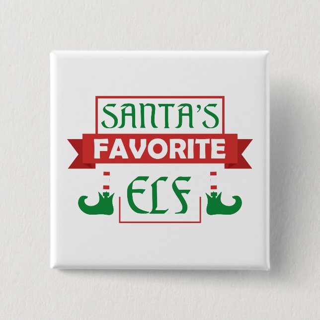 Santa Claus' Lieblingselfe Button (Vorderseite)