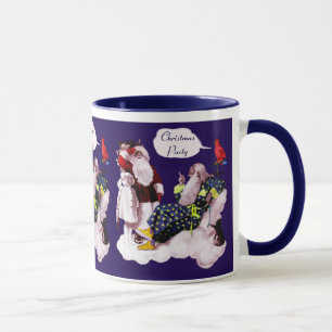 SANTA CLAUS , LITTLE ANGEL & MERLIN Weihnachtsgebä Tasse