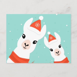 Santa Claus Llamas Postkarte