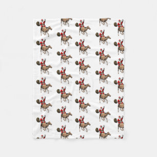 Santa Claus Loves To Ride A Camel Fleecedecke